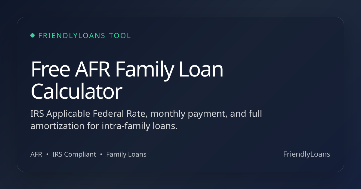 Free AFR Family Loan Calculator - IRS Applicable Federal Rate Tool